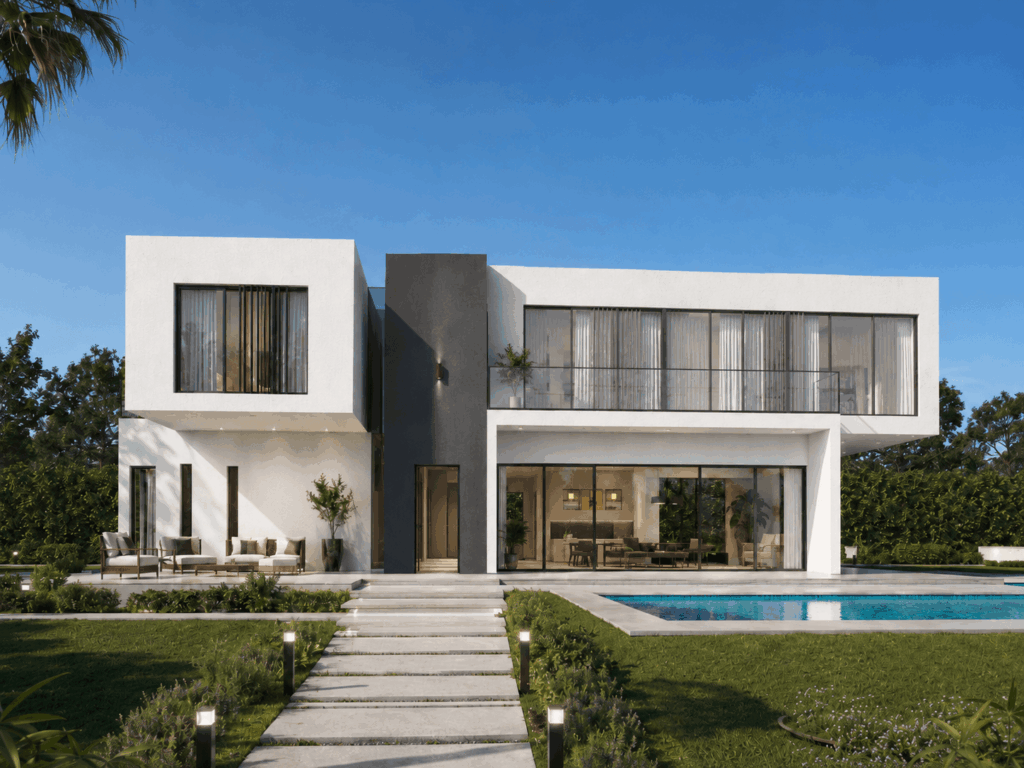 Casa de estilo moderno industrializada de 210 m2 en 2 plantas construida por Casas IBerika